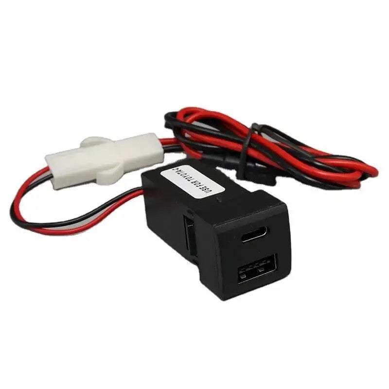 Bluejw Toyota Land Cruiser Prado 150 Car Charger - SQUARE 12V/24V Dual USB Ports QC3.0 & PD Type C Automobile Charger Power Socket - Image 5